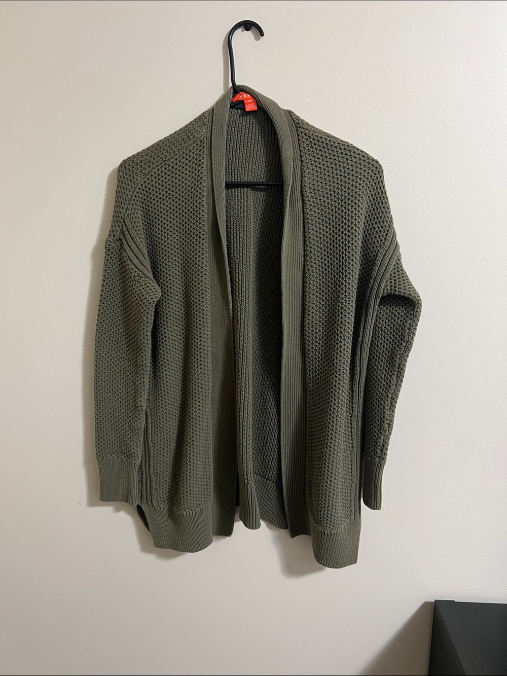 Joe Fresh Olive Open-Front Waffle Cardigan
